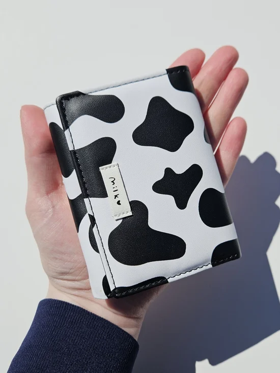 Milk Black & White Cow Print Trifold Wallet - Picture 4 of 8